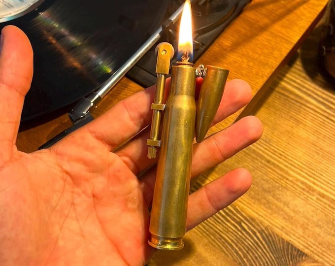 Metro 2033 Inspired Vintage Brass Bullet Lighter – 6 Inch Collectible, Old Style Gift for Men