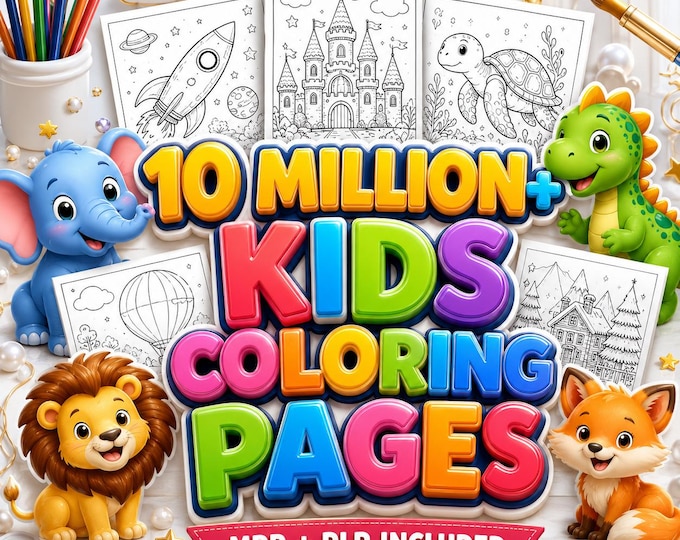 10,000,000+ Coloring Pages Bundle Plr Mrr | 100,000+ Coloring Books Pdf Png Svg Ai | Kids & Adults
